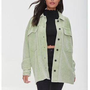 FOREVER 21 | Reverse Fleece Drop-Sleeve Shacket | SIZE SMALL
